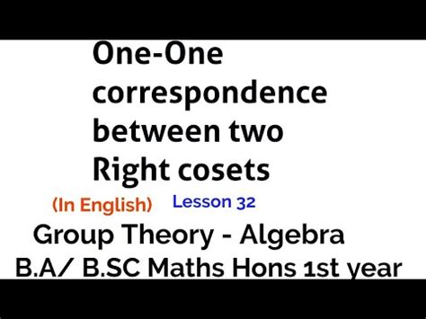 correspondence    cosets group theory youtube