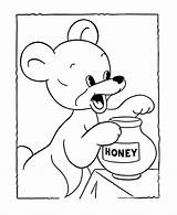 Bear Coloring Teddy Honey Sheets Bluebonkers Pot Print Library Clipart Cartoon sketch template