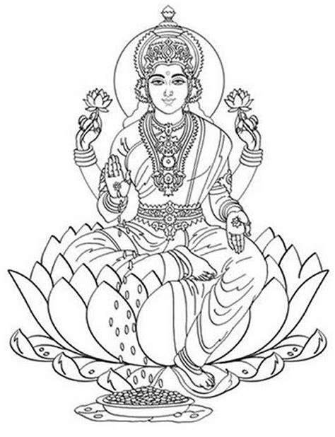 coloring page hindu mythology gods  goddesses  printable