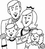 Family Coloring Pages Printable Kids Happy Sheet Mothers sketch template