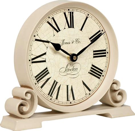 cream classic mantel clock  mantle decorative ornament tabletop decor  unbranded