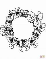 Coloring Wreath Pages Xmas Printable sketch template
