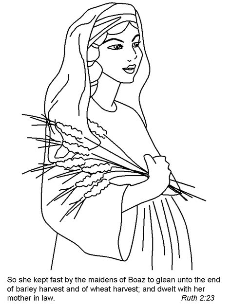 ruth bible coloring pages coloring page book