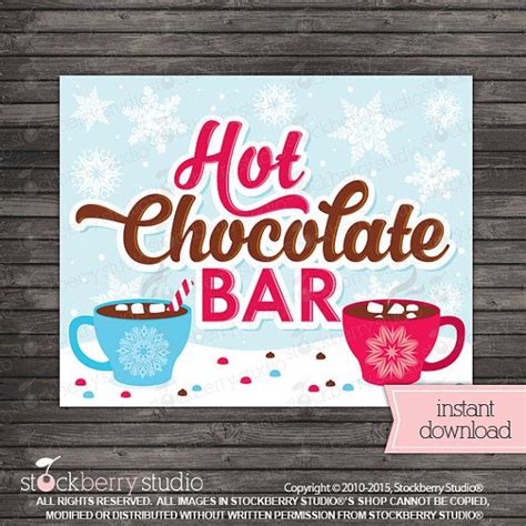 hot chocolate bar sign printable hot chocolate party instant