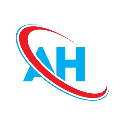 ah logo ah design blue  red ah letter ah letter logo design initial letter ah linked