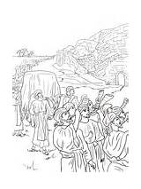 Joshua Coloring Jordan River Jericho Pages Stones Crossing Fall Israelites Cross Template sketch template