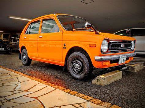 carspotting japan bright orange mint condition  honda life kei car