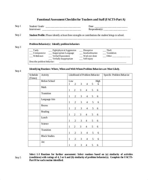 Teacher Checklist Template 11 Free Word Pdf Documents Download