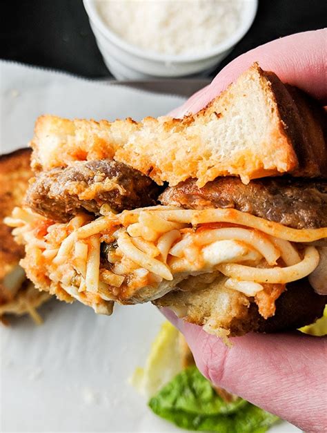 Drew S Spaghetti Sandwich With Meatballs On The Go Bites