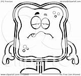 Toast Jam Mascot Sick Happy Clipart Cartoon Coloring Outlined Vector Thoman Cory Royalty sketch template