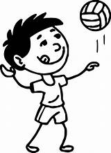 Volleyball Coloring Pages Beach Serving Wecoloringpage Playing Clipartmag sketch template