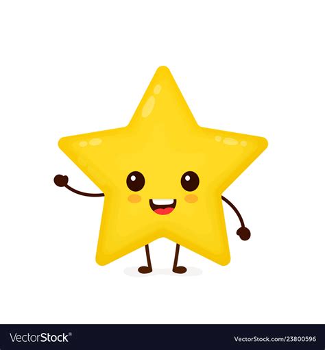 happy cute smiling funny star royalty free vector image