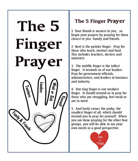 printable  finger prayer printable templates