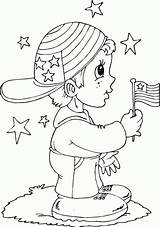 Flag Coloring Boy Holding Finished Save sketch template