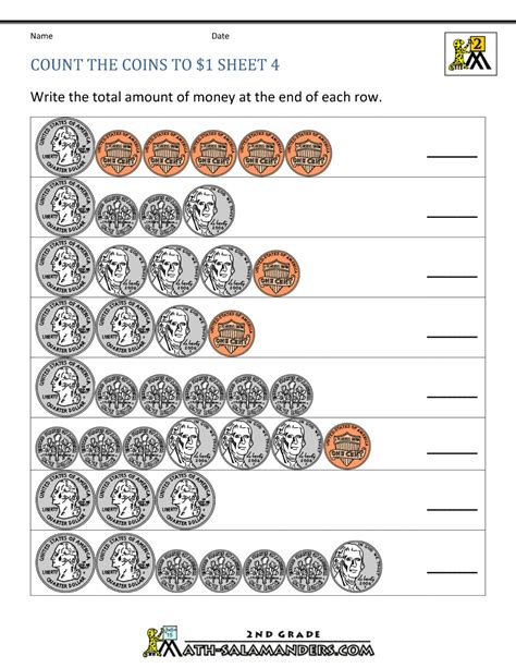 counting money worksheets