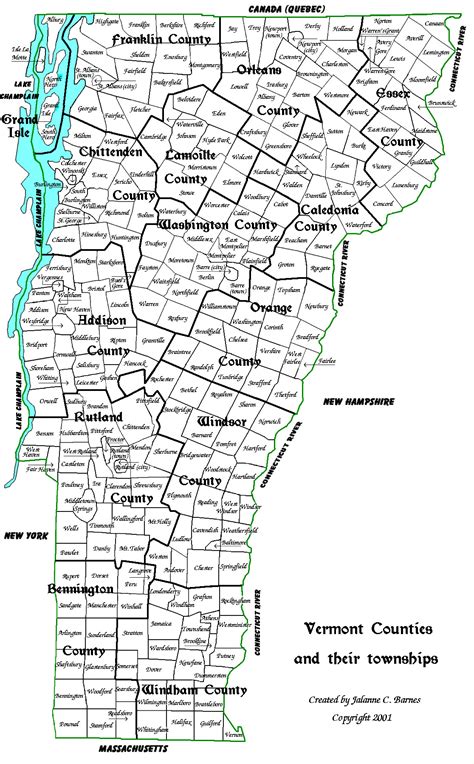 map  vermont counties  towns copper mountain trail map