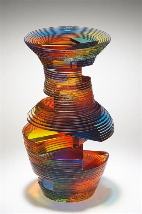 Fused Glass Art Sculpture Glassartceramicpottery Art Glass Vase