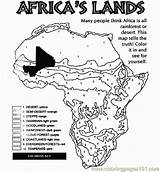 Africa Map Coloring Pages Worksheet Geography Kids Biome Color School Printable Biomes Worksheets Environment Social Studies African Educational Grade Middle sketch template