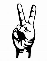 Peace Sign Hand Finger Two Coloring sketch template