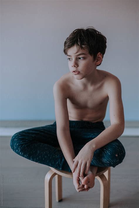 portrait   young boy  home  stocksy contributor irina