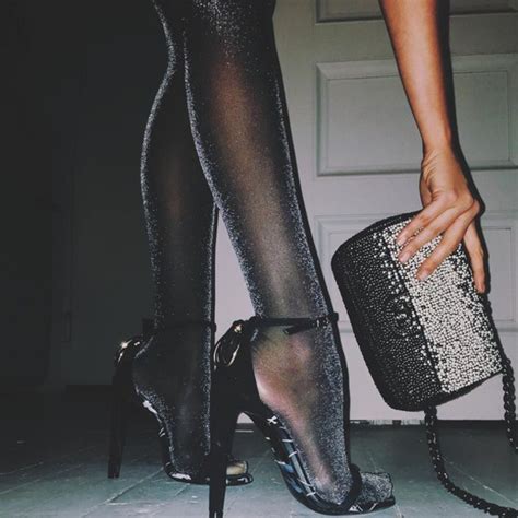 tights victoria s secret fashion black heels sparkle bag glitter