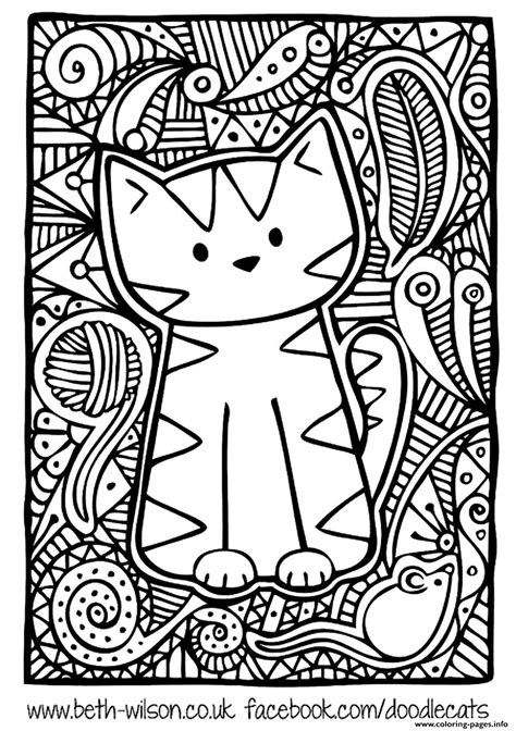 kitten adult difficult cute cat coloring pages printable