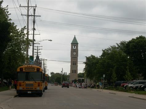 neenah wi clock tower  downtown neenah photo picture image