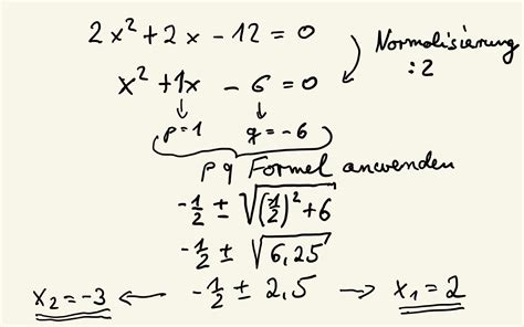 pq formel nullstellen quadratischer gleichungen berechnen mathematik nachhilfe