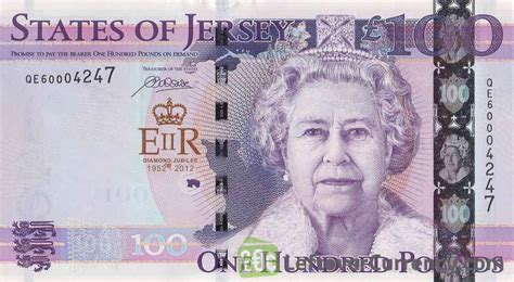 jersey pounds banknote diamond jubilee exchange   cash