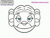 Coloring Leia Princess Angry Birds Library Clipart sketch template