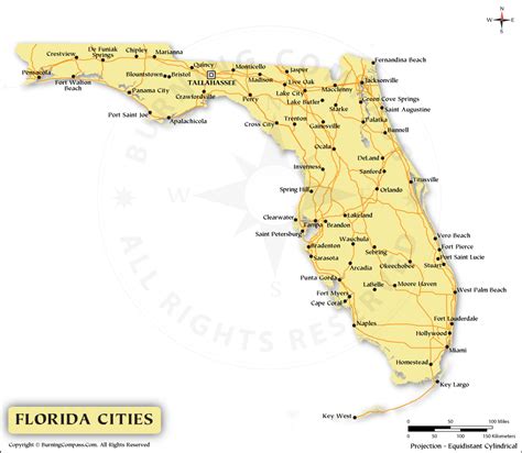 florida cities map florida state map  cities