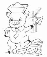 Three Little Pigs Coloring Pages Template sketch template