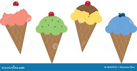 ice cream border stock vector illustration  frozen