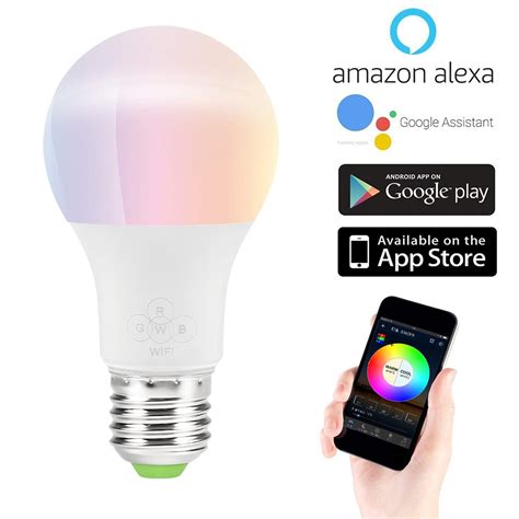smart wifi light bulb dimmable light multicolor wake  lights  hub required compatible