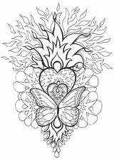 Coloring Pages Mandalas Butterfly Mandala Printable Adult Heart Drawings Color Print Book Geometric Spiritual Grown Ups Kb Sheets Colorful Butterflies sketch template
