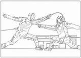 Escrime Fencing Coloriages C454e Thème sketch template