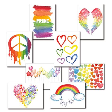 24 gay pride rainbow cards lgbtq blank pride greeting