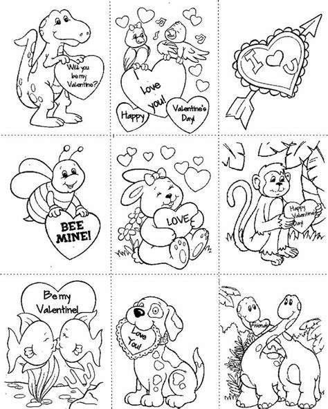 valentines cards coloring pictures  printable coloring cards