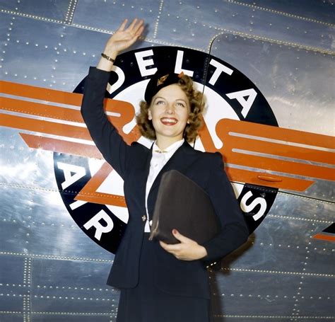 a lovely smartly attired early 1940s delta airlines flight attendant my grandmother wore that