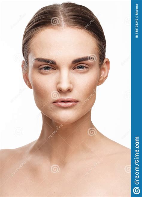 Natural Beauty And Skincare Concept Portrait Of Beautiful Female Model