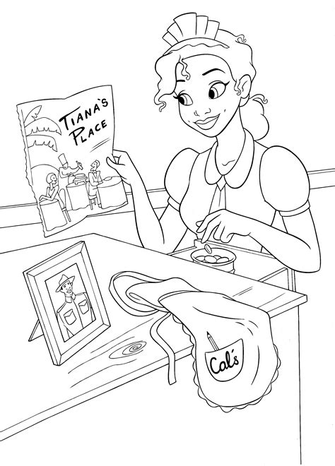 disney princess tiana coloring pages