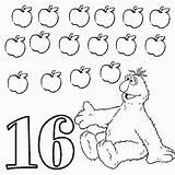 16 Coloring Number Pages Telly Sesame Printfree 2008 Cn Choose Board Apple sketch template