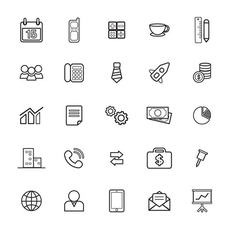 illustration  business icons set   vectors clipart