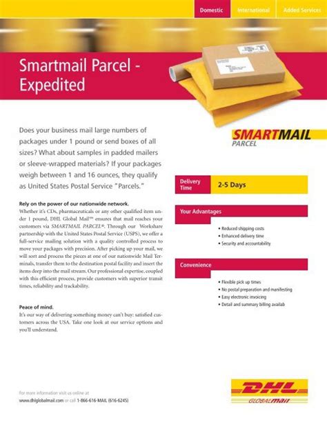 smartmail parcel expedited dhl global mail