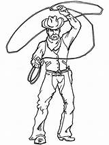 Lasso Coloring Getdrawings Cowboy Spinning sketch template