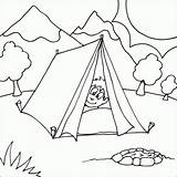 Coloring Camping Pages Printable Boy Tent Kids Colouring Scene Color Sheets Fire Nature Theme Print Preschool Dot Forest Summer Activities sketch template