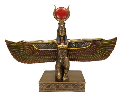 kneeling isis with wings spread egyptian goddess egypt kemetic statue 9 tall ebay