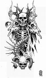 Tattoo Demon Skull Skeleton Designs Tattoos Deviantart Drawings Dark Sleeve Creepy Skulls Horror Sick Animal Gothic Tatto Dahl Daniel Draw sketch template