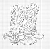 Coloring Pages Cowboy Boots Visit Boot Sheets sketch template