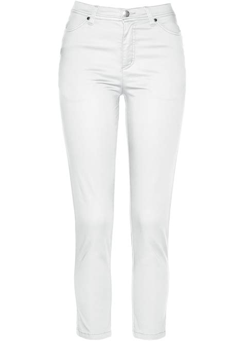 pantaloni cropped elasticizzati  aderenti bianco